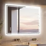 LUVODI Illuminated LED Bathroom Mirror: 700 x 900mm Dimmable Wall Mounted Vanity Mirror with Demister Pad Smart Sensor Backlit Lighted Rectangle Makeup Mirror, Vertical or Horizontal, IP65 Rated