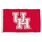 BSI PRODUCTS, INC. - Houston Cougars 3’x5’ Flag with Heavy-Duty Brass Grommets - UH Football, Basketball and Baseball Pride - High Durability for Indoor and Outdoor Use - Great Fan Gift Idea