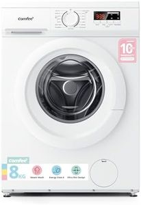 COMFEE' Freestanding Washing Machine,8KG Load,1400RPM,Steam Wash,Slim Design,Quick Wash,BLDC Durable Inverter Motor,Energy Class A,White-CFE12EW80/W