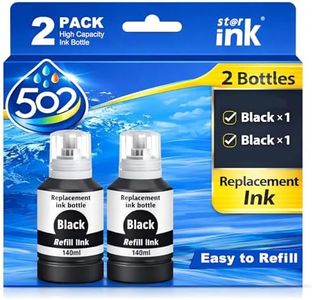 Replacement for 502 Black Ink Refill Bottles High Capacity Replacement for 502 Ink Refill Bottles Black for EcoTank ET-2850 ET-2760 Ink ET-3760 ET-4760 ET-3850 ET-4850 Replacement for 502 Printer Ink