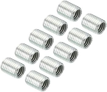 PATIKIL M8x1mm to M6x1mm Thread Adapters Sleeve Reducing Nut, 10 Pack 10mm Screw Conversion Nut Threaded Tube Coupler Connector Pipe Fitting