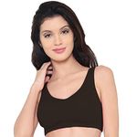 Laavian Women's Modal Non-Wired Non Padded Sleep Bra (DOGI1584_BLACK_S)