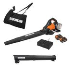 WORX - WG583E - 40V - 4Ah Cordless Brushless Vacuum Blower (335 km/h, 575 m³/h, 35 liters, 2 speeds, supplied with Batteries and Charger)