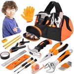 27-Piece Orange Kids Tool Set with 