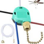 Ceiling Fan Switch ZE-268S6 3 Speed 4 Wire, Switch Control Replacement for Ceiling Fans, Hampton Bay Fans, Hunter Fans, and Standing Fans, Wall Lamps (Gold with Wires)
