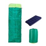 ROCKSPORT Sleeping Bag Camp Lite 8°C - 20°C,Lightweight Camping Sleep Bag for Indoors & Outdoors l Free Air Pillow & Adventure Pass(Yellow - Green)