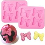 2PCS Mouse Bows Silicone Molds for Cake Cupcake Decoration, Bowknot Cartoon Butterfly Tie Fondant Mold for DIY Candy Chocolate Pudding Crafts Mould Baby Shower Party Supplies