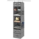 ZOBER Closet Organizers - 9 Shelves with 5 Drawers for Storage and Organization - Hanging Closet Organizer with Foldable Cube Storage Bins