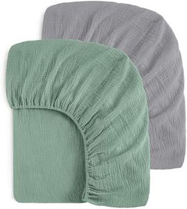 Yoofoss Muslin Crib Sheets for Boys Girls 100% Cotton Fitted Baby Crib Sheet 2 Pack Soft and Breathable for Standard Crib Mattress & Toddler Mattress 52"x28"