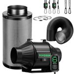 VIVOSUN Duct Fan 100 mm Extractor Fan 357 m³/h with E12 Speed Control Carbon Filter & 240 cm Air Duct AeroZesh T4 Exhaust Set Cooling and Ventilation System for Grow Tent
