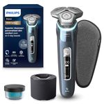 Philips Electric Shaver Series 9000, Wet & Dry Electric with Dual SteelPrecision Blades, Ice Blue, S9982/50