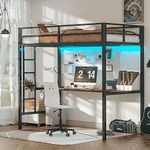 LIKIMIO Loft Bed Twin Size with Des