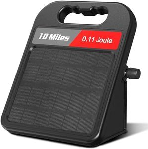 10 Mile Solar Fence Charger 0.11J Electric Fence Energizer with Day Night Mode 24-Hour Protection
