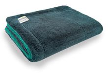 SOFTSPUN Microfiber Cloth for Car 1600 GSM 40x60 cms 1 Pc Aqua Blue/Grey | Twisted Loop Super Absorbent Towel - Edgeless Design with Plush Pile and Lint Free Cloth for Drying and Detailing.