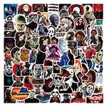 Horror Movie Stickers, 100Pcs Thriller Killer Role Stickers, Vinyl Waterproof Graffiti Halloween Themed Scary Stickers for Laptop, Suitcase, Halloween Decoration, Kids and Teens