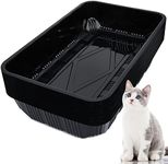 30 Pack Disposable Litter Boxes for Cats Litter Tray for Small Pets Plastic Litter Box Disposable Cat Litter Trays for Kitten Recyclable Litter Box for PET Travel, 16.7 x 10.5 x 3.4 Inch (Black)