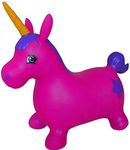 AppleRound Unicorn Bouncer with Hand Pump, Inflatable Space Hopper, Ride-on Bouncy Animal (Purple)