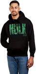 Marvel Men's Hulk Text Hoodie, Blac