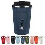 SUNTQ Reusable Coffee Cups Travel - Coffee Travel Mug with Leakproof Lid - Thermal Mug Insulated Cup - Stainless Steel Coffee Travel Cup - for Hot and Cold Drinks (Dark Blue, 13oz/380ml)
