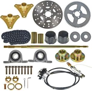 29" Go Kart Rear Axle Kit with Brake Assembly Chain Sprocket T8F 58T Replacement for DIY Go Kart ATV Quad Buggy Drift Trike 29 inch/740mm