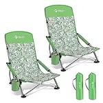 VILLEY Low Beach Chairs for Adults 