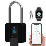 Combination Padlock, Dhiedas Long Shackle Padlock, Lock with Fingerprint, Bluetooth APP & Key, Waterproof Outdoor Smart Padlock for Gate, Fence, Shed, Gym, Locker, Truck