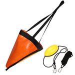 MOOCY 24-Inch Orange Drift Sock Sea Anchor Drogue with 30ft Kayak Tow Rope Line Buoy Ball Float Leash Sea Brake System for Marine Boat/Yacht/Jet Ski/Inflatable/Power Boat/Sail Boat