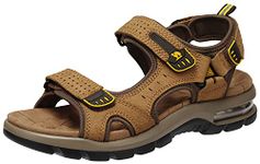 CAMEL CROWN Men's Leather Sandals for Hiking Walking Beach Treads Water Athletic Outdoor with Premium Air Cushion | Waterproof