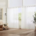 Elrene Home Fashions Carmen Extra Wide Indoor/Outdoor Sheer Grommet Window Curtain Panel, 114" x 95" (1, White