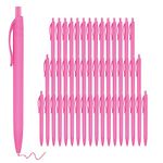 deegtran Pens Bulk, 50 Pack No Bleed Pink Click Pens, Wholesale Retractable Ballpoint Pens, Pens Medium Point, Smooth Ink Pens, 1.0MM Pink Ink