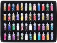 Sona Collection 48 Bottles/Box DIY Nail Resin Glitter Sequins Crystal UV Epoxy Jewelry Making Mold Filler 3D Nail Art Tips Decoration(Multicolors)