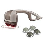 Homedics Percussion Action Massager with Heat | Adjustable Intensity, Dual Pivoting Heads | 2 Sets Interchangeable Nodes, Heated Muscle Kneading for Back, Shoulders, Feet, Legs, & Neck