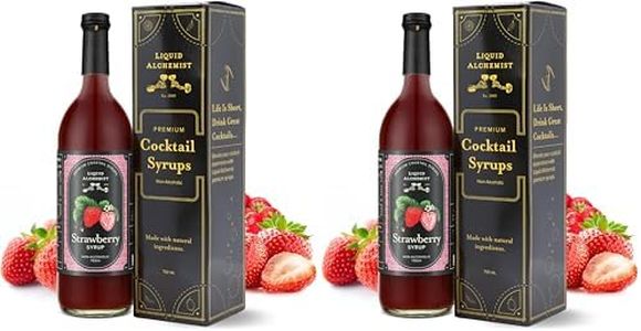 Liquid Alchemist Strawberry Syrup for Drinks - Real Ingredients Make our Strawberry Puree for Drinks a Perfect Margarita Mix - Our Flavored Syrup is Gluten & Dairy Free (25.4 oz) (Pack of 2)