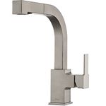 Pfister Arkitek Kitchen Faucet with Pull Out Sprayer, Single Handle, High Arc, Stainless Steel Finish, LG534LPMS