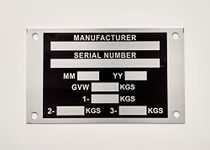 TWIN TRIPLE AXLE Trailer Caravan Transporter HGV VIN Plate Tag Frame Chassis ID 116 x 70mm