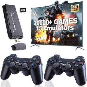 Upgraded Retro Gaming Console, Nostalgia Stick Game with 15 Built-in Emulators, Over 20,000 Games, 4K HDMI Output, 2.4GHz Wireless Controller for TV – Plug and Play