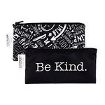 Bumkins Snack Bags, Reusable Fabric, Washable, Food Safe, BPA Free – Be Kind (2-Pack)