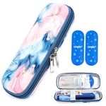 YOUSHARES Medicine Cool Bag with 2PCS Nylon Ice Packs - Medicine Cooler for Travel Insulin Cooler Travel Case Insulin Pen Case for Diabetic Supplies (Quicksand Pink)