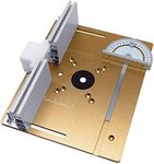 C8 Aluminium Router Table Insert Plate - Woodworking Benches Wood Router Flip Plate with Miter Gauge Guide Aluminium Profile Fence Sliding Brackets -Router Trimmer Tool (Gold)