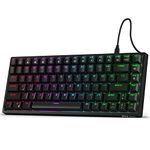 RK ROYAL KLUDGE RK84 Wired RGB 75% Hot Swappable Mechanical Keyboard, 84 Keys Tenkeyless TKL Gaming Keyboard w/Programmable Software and High-Capacity Battery, RK Brown Switch, Black