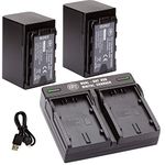 BM Premium 2 VW-VBD58 Batteries and Dual Bay Charger for Panasonic AG-VBR59, BGH1, HC-X1, HC-X1500, HC-X2000, AG-CX10, AG-CX350, AG-UX180, AG-AC30, AG-UX90, AG-DVX200, HC-MDH3E, AJ-PX270, AJ-PX230