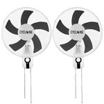 Cyclone 16” Wall Mounted Oscillating Fan Twin Pack | 3-Speed Quiet Air Circulation for Grow Tents, Greenhouses, Home & Office | Wall-Mount Fans with Tilt & Oscillation | UK Plug