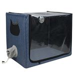 Pet Atomization Nest,Cat and Dog Atomization Box Oxygen Inhalation Machine Dedicated Folding Atomization Box Oxygen Inhalation Box ICU Cage-Grey 24 in