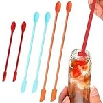 Makeup Spatula 6 Pcs Mini Silicone Last Drop Spatulas Multifunctional Scraper Small Beauty Makeup Spatula Tiny Scraper for Thin Jar Bottle Cosmetics