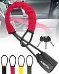 Turnart Steering Wheel Lock Seat Belt Lock Universal Fit Most Vehicles Sturdy Lock for Car Truck SUV Van Security with 3 Keys (Red)