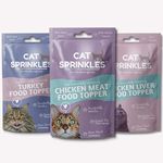 Cat Sprinkles: Fussy Cat Food Toppers Poultry Trio x3 - Chicken Meat, Turkey & Chicken Liver