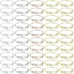 Yauhar 50Pcs 2.6" Expandable Blank Bangle Bracelets Assortment Set, Adjustable Torque Wire Bracelet for Women DIY Jewelry Making Holiday Day Gift (5 Colors)