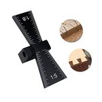 Haujieshie Woodworking Scribing Measuring Tool, Dovetail Guide Tool with Scale Woodworking Dovetail Template Jigs Hand Cut Wood Joints Gauge Size1:5and1:8 for Woodworking(Black)