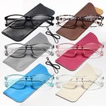 Gaoye 6 Pack Reading Glasses Men/Women, Eyeglasses, Blue Light Readers for Men/Women, Eye Glasses (Black, Leopard, Gray, Pink, Blue & White Mix, 1.75, x)