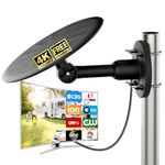 Outdoor TV Antenna for Canada, Digital HDTV Antenna for Smart TVs, 360° Omni-Directional OTA Reception, VHF/UHF Signal Support, 4K 1080p Compatible, 10m Cable for RV, Trailer & Home